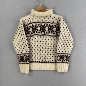 Handmade Sweater Womens Small Wool Fair Isle Turtleneck Knit John Arguelles